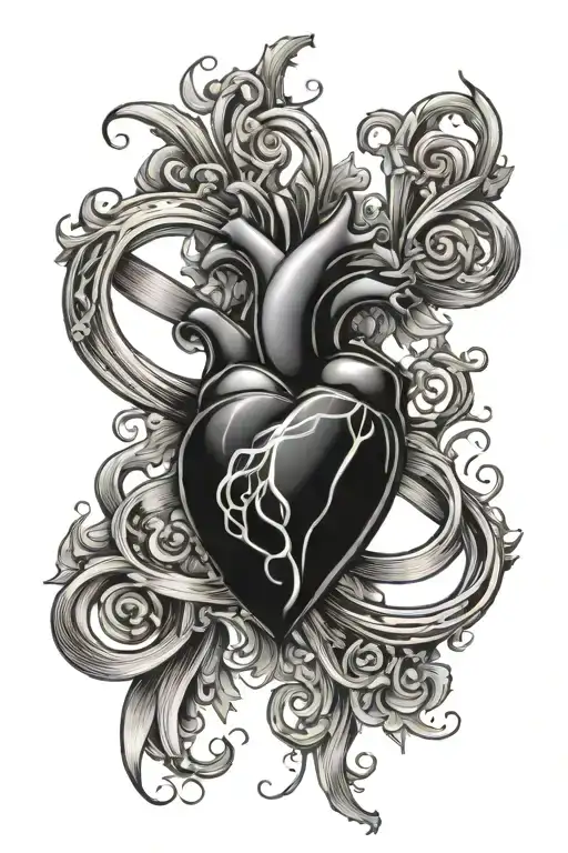 L, heart, infinity tattoo design idea