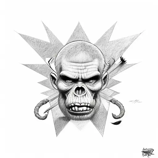 Gorillaz, the clash, red hoy chilli peppers, mano negra, u2, Iron Maiden  tattoo design idea