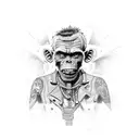 Gorillaz, the clash, red hoy chilli peppers, mano negra, u2, Iron Maiden  tattoo design idea