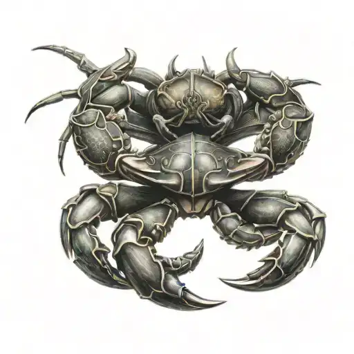 scorpion and crab holding tattoo design idea