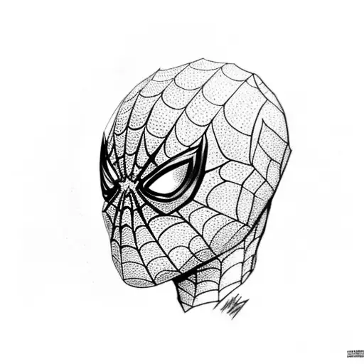 spiderman head miles morales with hat tattoo design idea