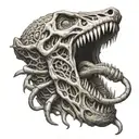 bezerk biting intestines between his tattoo design idea