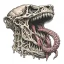 bezerk biting intestines between his tattoo design idea