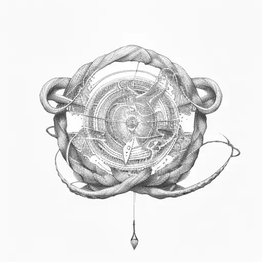 red string of fate, unalome, 02 tattoo design idea