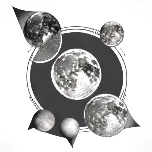 moon phases tattoo design idea