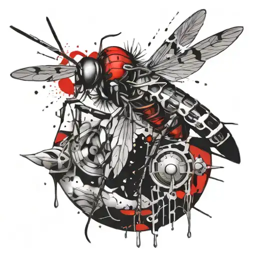 mosquito and texture sci fi inspired tattoo tattoo design idea