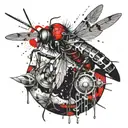 mosquito and texture sci fi inspired tattoo tattoo design idea