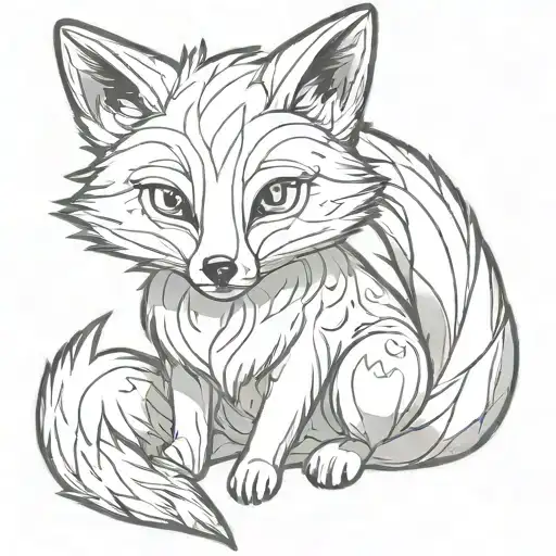Firefox in the shape of a fox playing tattoo design idea