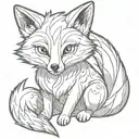 Firefox in the shape of a fox playing tattoo design idea