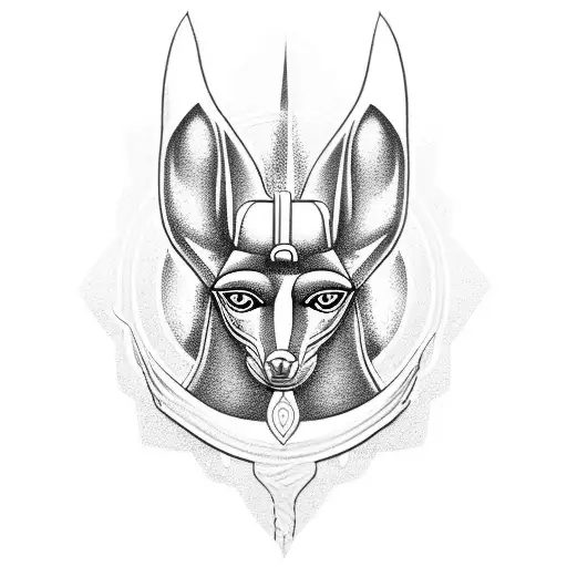 anubis, balance of justice tattoo design idea