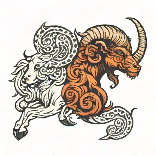 aries, Leo aquarius zodiac sign tattoo design idea
