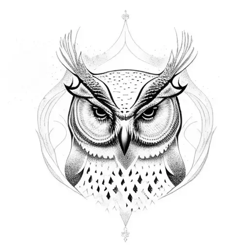 snow owl tattoo design idea