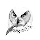 snow owl tattoo design idea