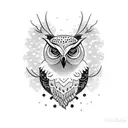 snow owl tattoo design idea