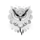 snow owl flying  tattoo design idea