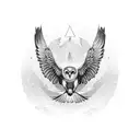 snow owl flying  tattoo design idea