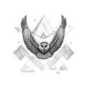 snow owl flying  tattoo design idea