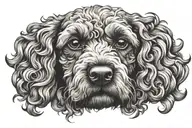 cockapoo dog head tattoo design idea