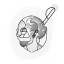 A bookshelf filled with books about Carl Jung and psychology, with a magnifying glass highlighting one specific book tattoo design idea