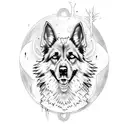 Zombie German Shepard  tattoo design idea