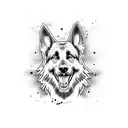 Zombie German Shepard  tattoo design idea