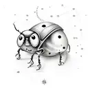 A whimsical design combining elements of Harry Potter and bohemian style, with a ladybug as a magical companion tattoo design idea