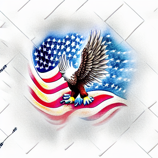 Eagle Wings American Flag tattoo design idea