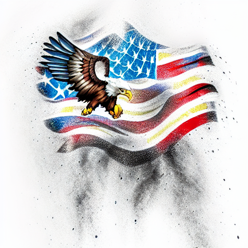 Eagle Wings American Flag tattoo design idea