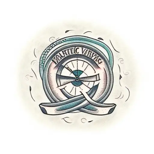 Record with circular vines around it tattoo design idea