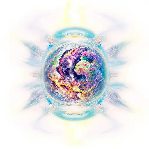 Create a surreal image that depicts the concept of life originating from nothingness and its inherent meaninglessness.  tattoo design idea