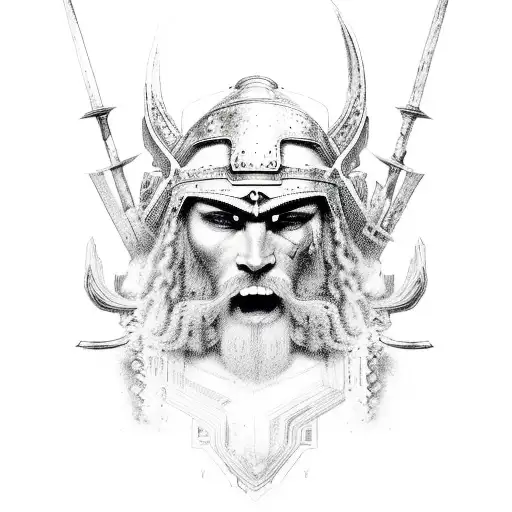 ancient warriors tattoo design idea