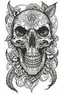 crow skull tattoo design idea