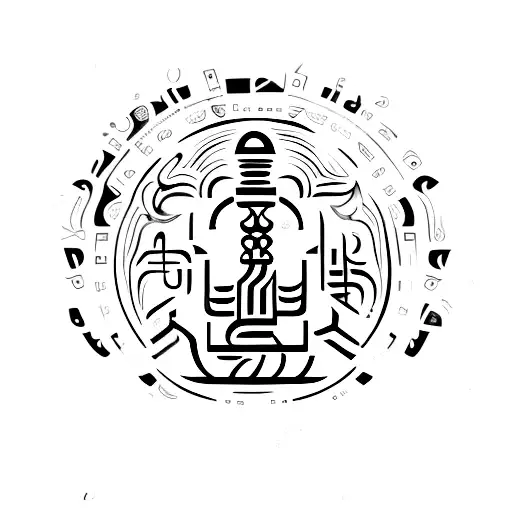 ancient symbols  for freedom good luck, prosperity  tattoo design idea