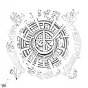 ancient symbols  for freedom good luck, prosperity  tattoo design idea