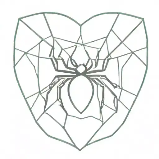 A spider weaving a web in the shape of a heart tattoo design idea