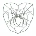 A spider weaving a web in the shape of a heart tattoo design idea