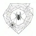 A spider weaving a web in the shape of a heart tattoo design idea
