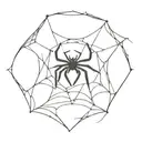 A spider weaving a web in the shape of a heart tattoo design idea