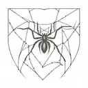 A spider weaving a web in the shape of a heart tattoo design idea