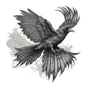 crow flying tattoo design idea