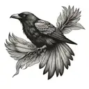 crow flying tattoo design idea