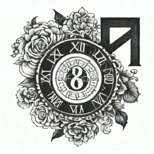 Roman numeral February 8, 2022 with "Cora" in middle tattoo design idea