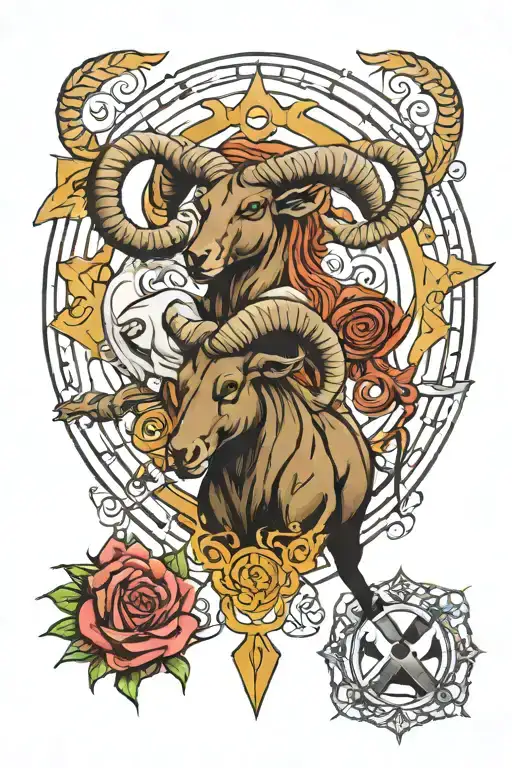 Aries, Gemini, Sagittarius combined together tattoo design idea