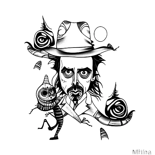 tim burton tattoo design idea