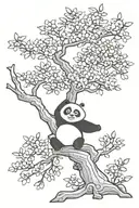 Kung fu panda cherry blossom tree branch tattoo design idea