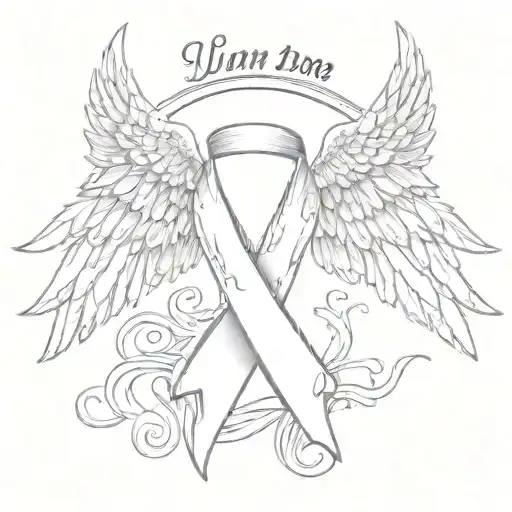 Mens mental health ribbon with angel wings the name liam and the years 2000 to 2023 tattoo design idea