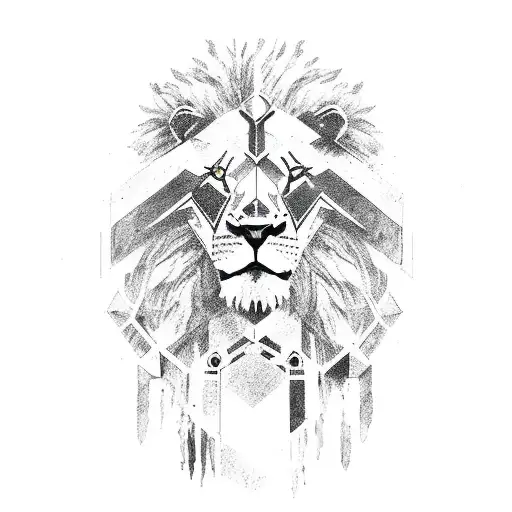 Lion with Spartan Warrior  tattoo design idea