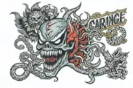 CARNAGE spelled tattoo design idea
