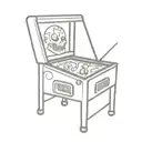 ghost playing pinball machine tattoo design idea