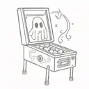 ghost playing pinball machine tattoo design idea